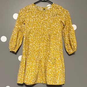 Charming Yellow Floral Kids Dress